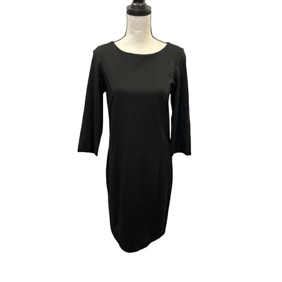 Women's Chico's Size 0 Extra Small Black Thick Jersey Sheath Dress - Picture 1 of 5
